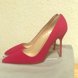 Manolo Blahnik Pink Suede Heels
